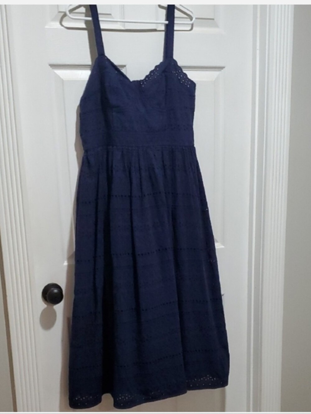 ASOS Navy Blue Eyelet  Midi Dress